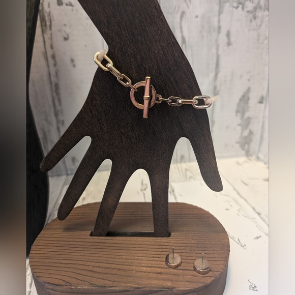 Michael Kors rose gold and pink link crystal padlock set - Picture 11 of 15